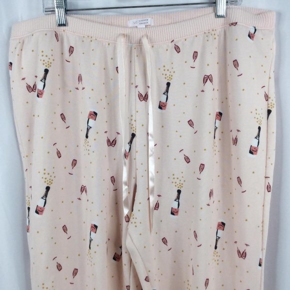 LC Lauren Conrad Jogge Pajama Pants Womens Size 1X Pink Champagne - Picture 3 of 9